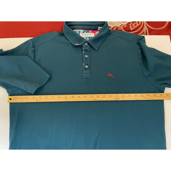 Tommy Bahama Polo Shirt Mens XL IslandZone Supima Long Sleeve Marlin Green Rugby - Picture 6 of 8